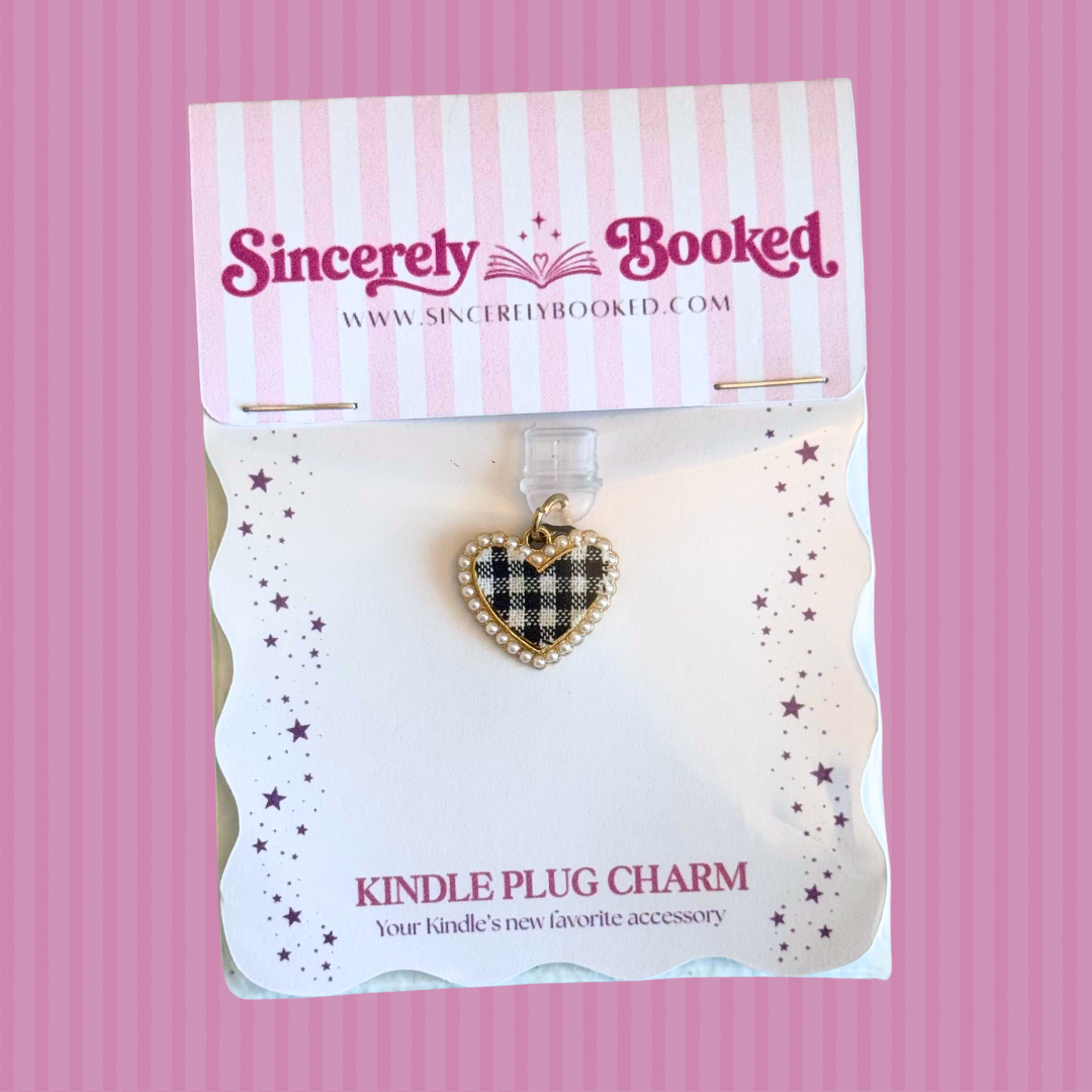 Black Plaid Heart Dust Charm