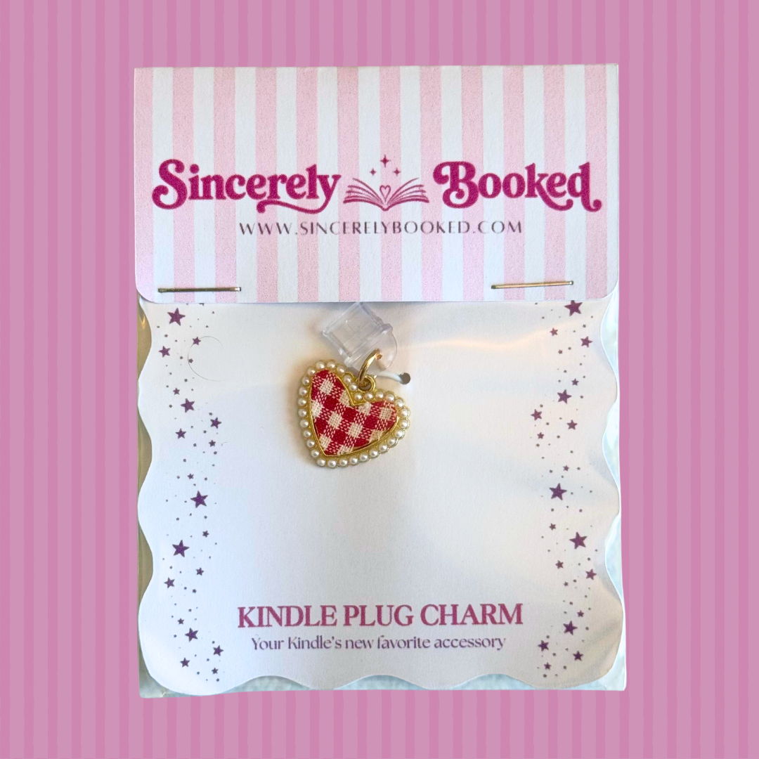 Red Plaid Heart Dust Charm